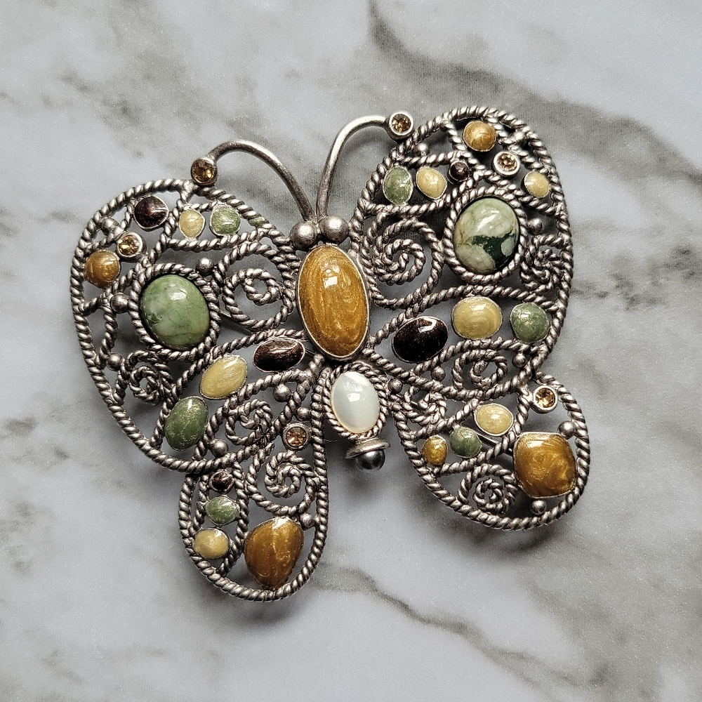 Oscar de la Renta Butterfly Brooch